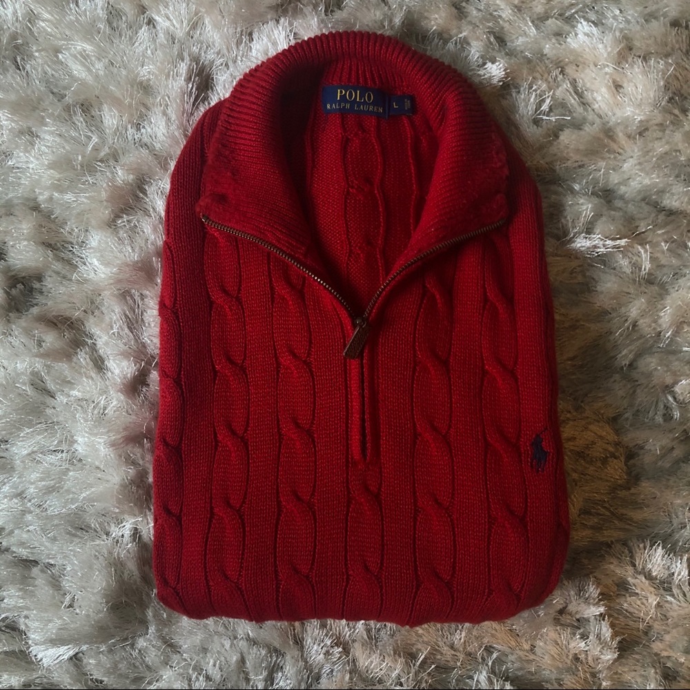 Polo Ralph Lauren Knitted 3/4 Zip Cotton Sweater